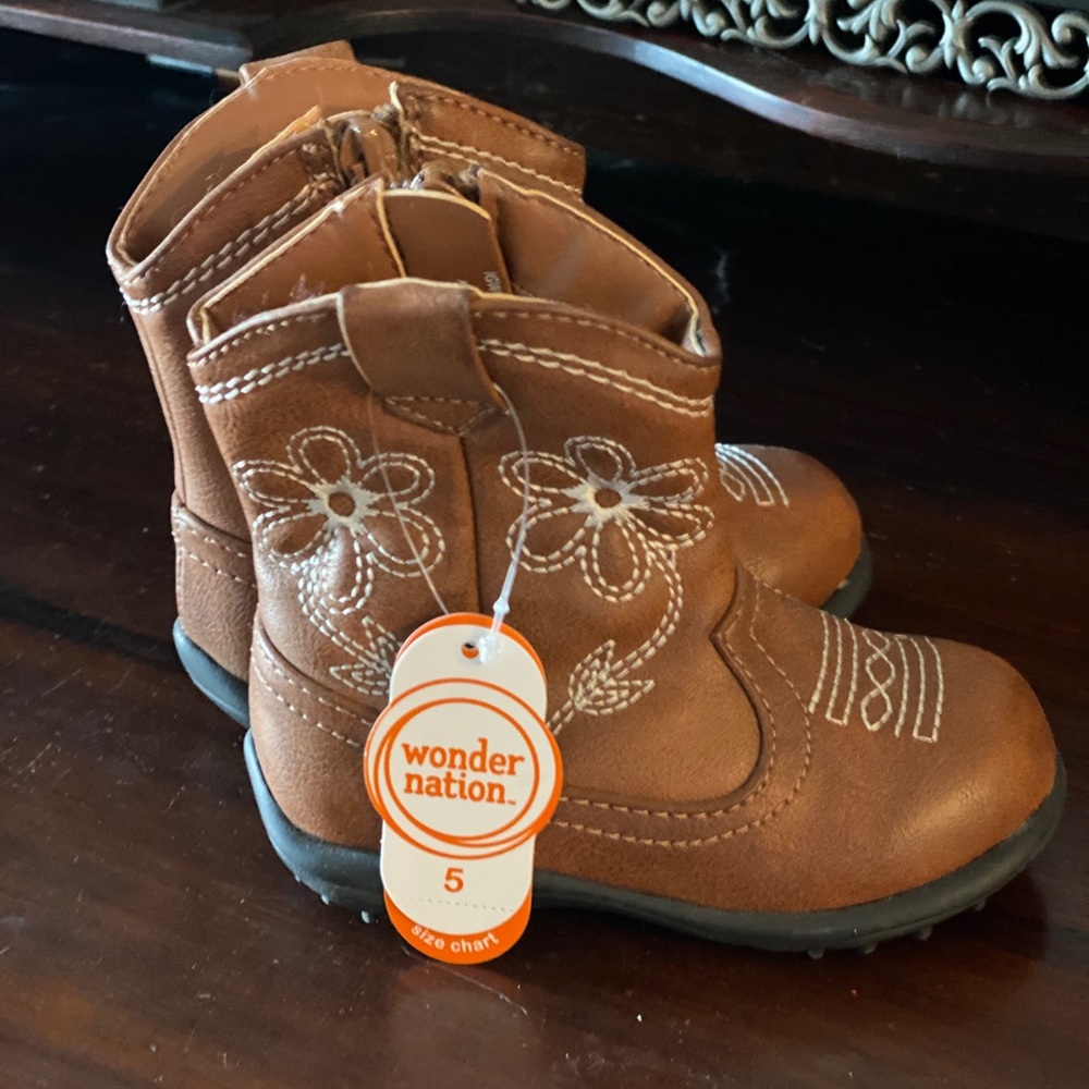 NWT Toddler Girl Boots with Floral Detailing